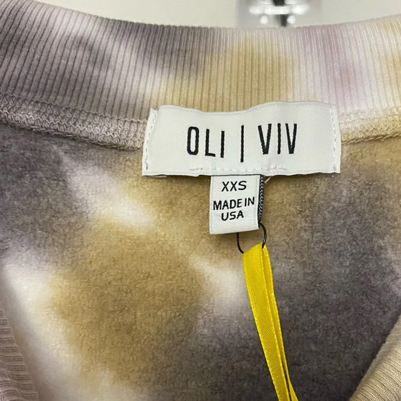 NWT Oli & Viv Parker Raglan Long Sleeve Crop Pullover Tie Dye Size XXS - Picture 6 of 9